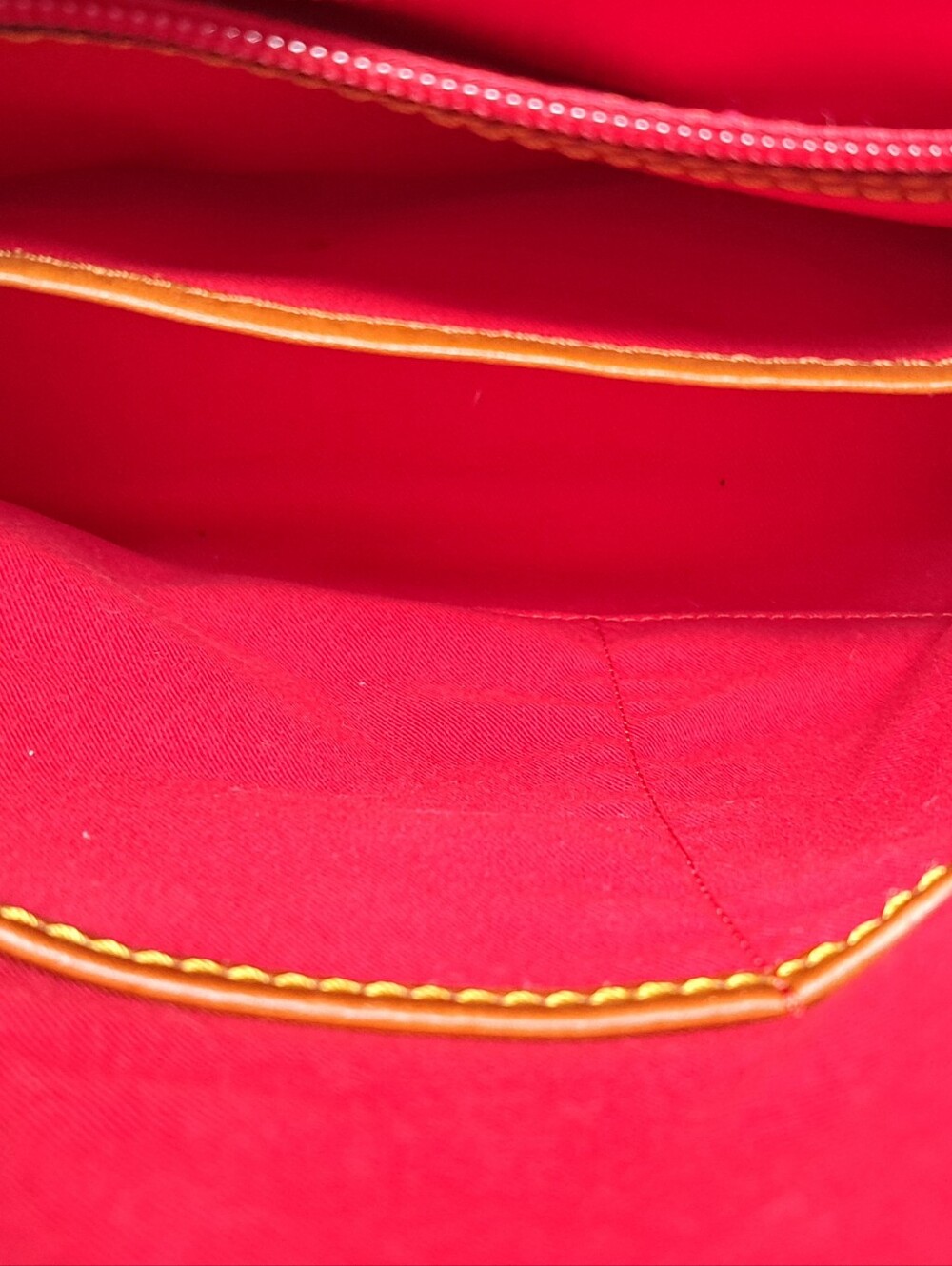 Dooney & Bourke Red Nylon and Tan Leather Flap Backpack Bag - Picture 9 of 9